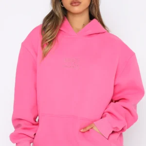 Right On The Line Hoodie Pink
