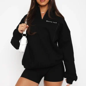 Where Did You Go Zip Front Sweater Black